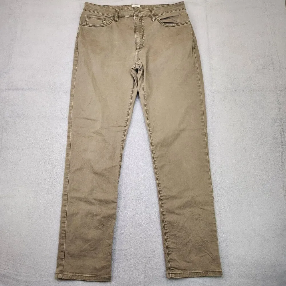 Flint And Tinder 365 Pants Men's 32x32 Olive Green Straight Fit 5-Pocket Stretch